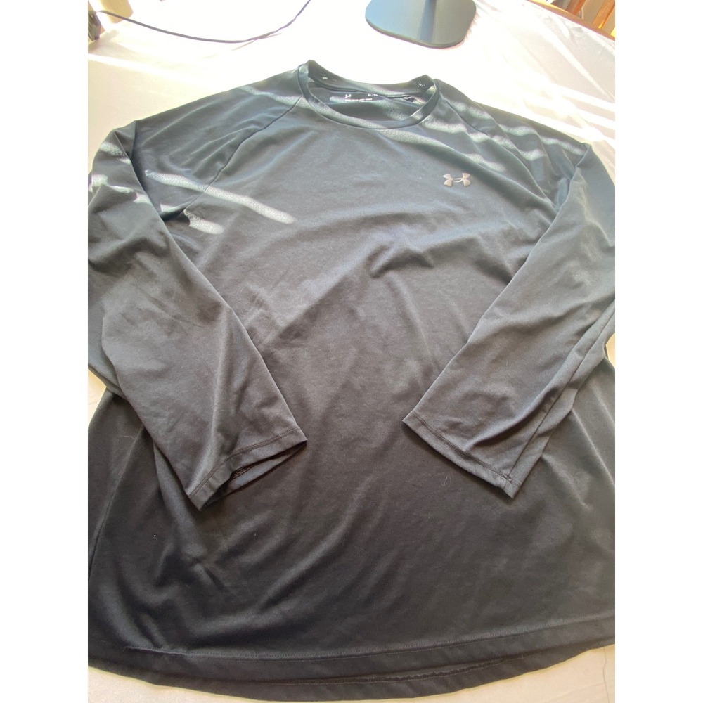 Under Armour Mens Tech Long Sleeve T-Shirt Black Loose Fit 1328496-001 XL